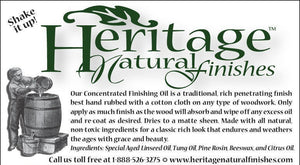 Heritage Natural Finishes - Natural Wood Finish - Petroleum-free Wood Finish