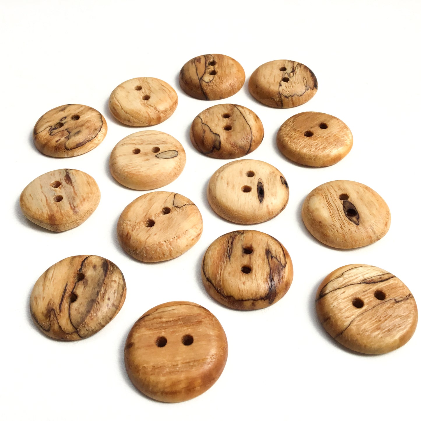 Spalted Ash Wood Buttons - 1"