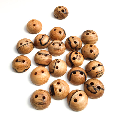 Spalted American Elm Wood Buttons - 3/4