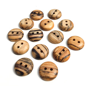 Spalted American Elm Wood Buttons - 7/8”