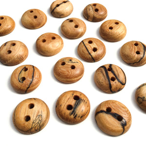 Spalted American Elm Wood Buttons - 3/4”
