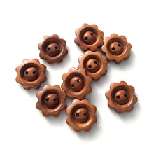 Load image into Gallery viewer, Cherry Wood Flower Buttons - 1-1/16&quot;