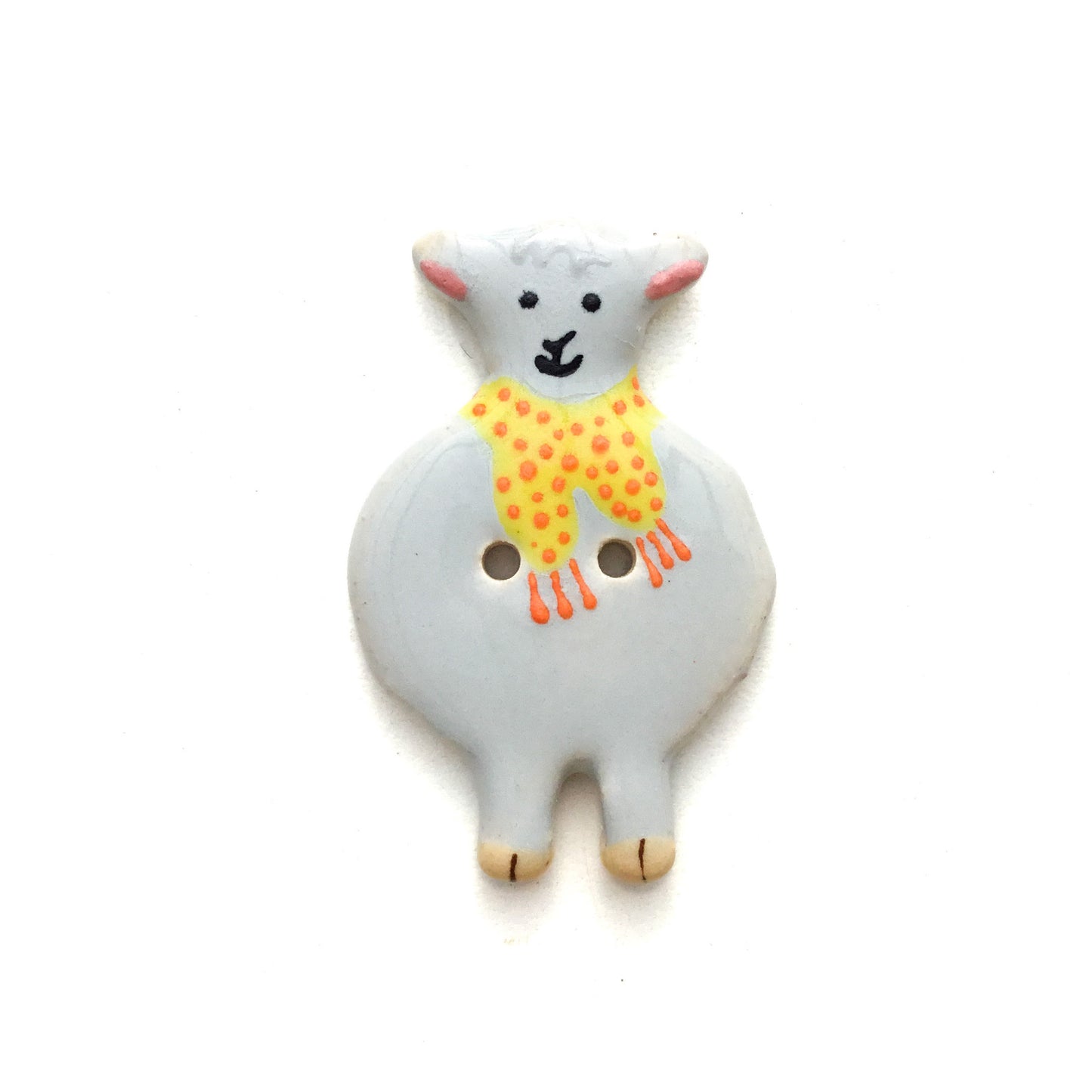 Spring Lambs in Scarves Ceramic Buttons