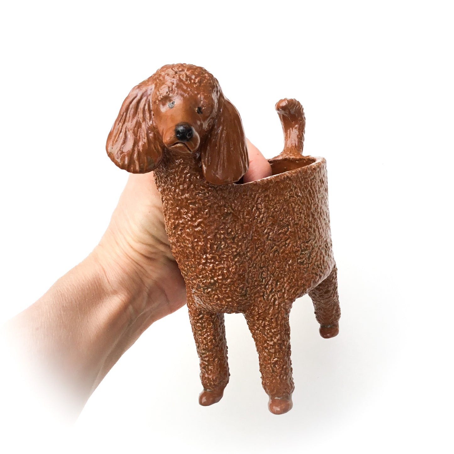 Standard Poodle Dog Planter - Ceramic Dog Plant Pot