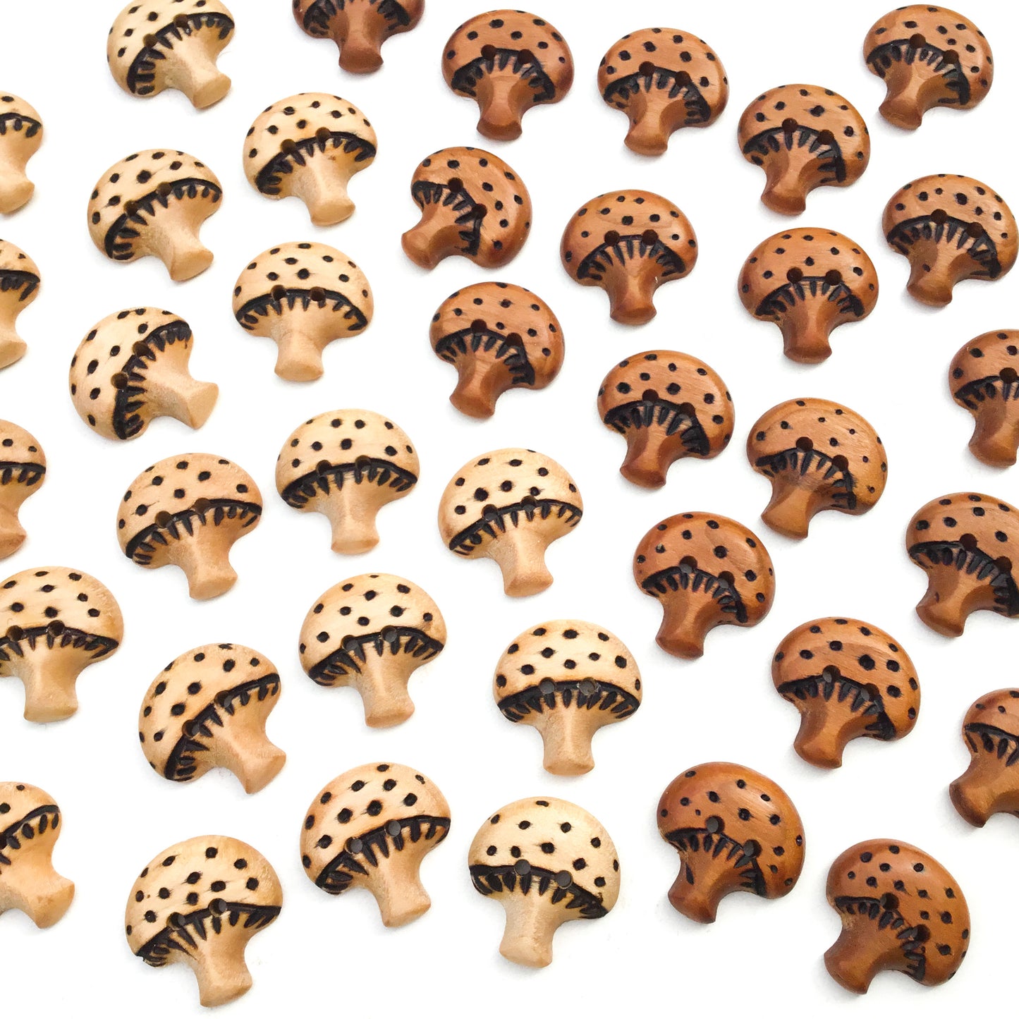 Wooden Mushroom Buttons -15/16"